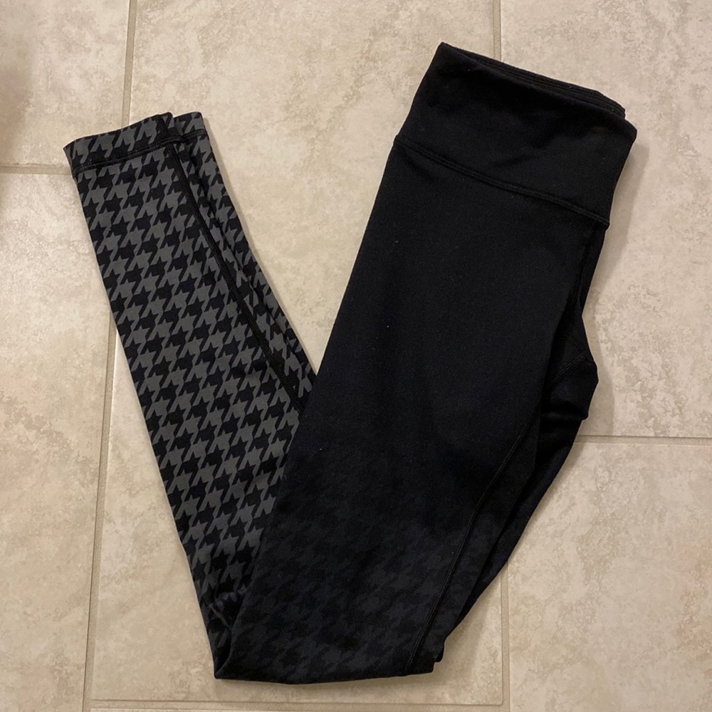 Lululemon ombré herringbone leggings size 4 black gray grey